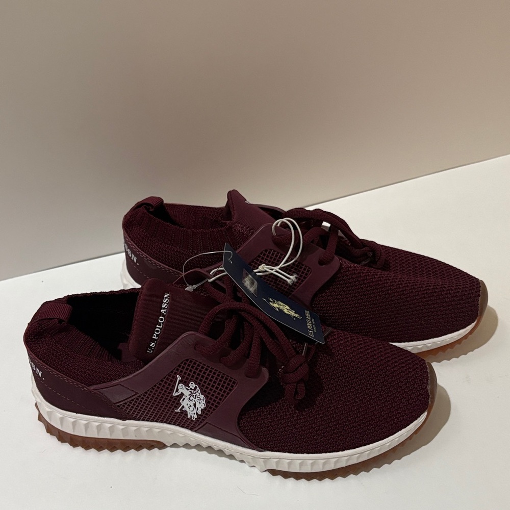 U.S. Polo Assn. Women’s Burgundy Knit Lace-Up Sneakers